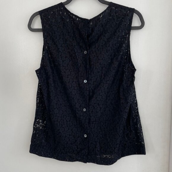 French Designer Equipment Black Lace Shirt - Picture 3 of 3
